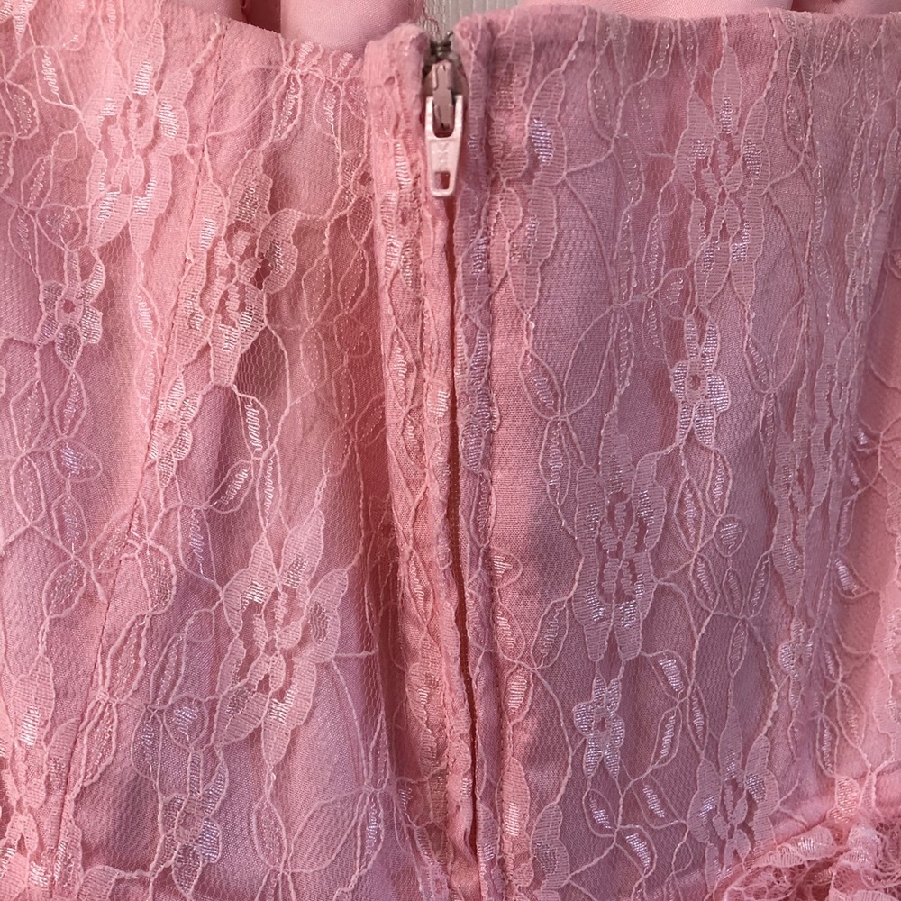 Pink Ruffled Halter Party Dress - Picture 6 of 7